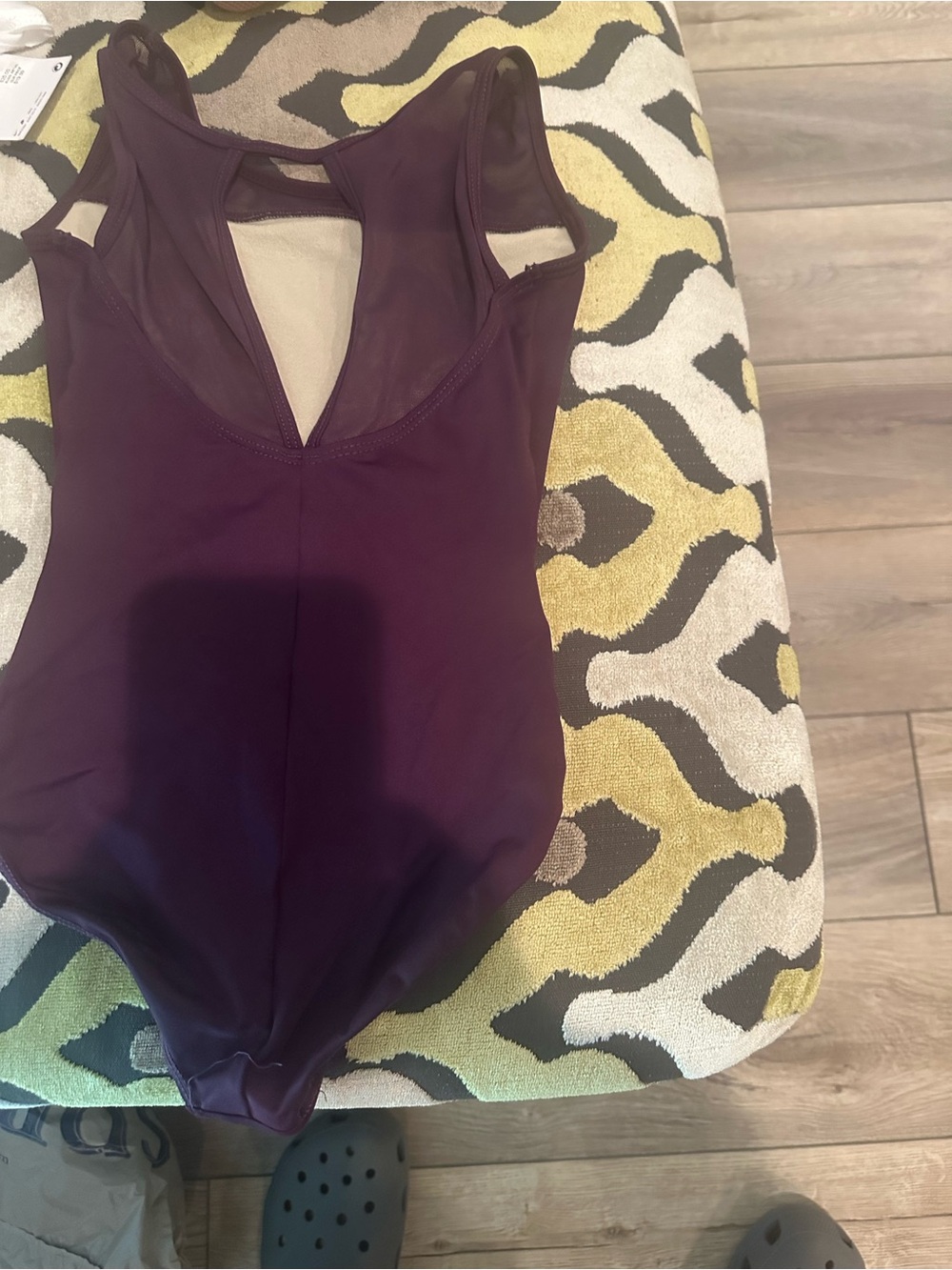 Girls Plum Mesh-Back Dance Leotard